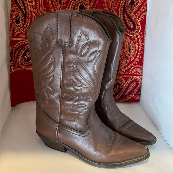 *FREE SHIPPING* VINTAGE SIZE 7 BILLY JOE LEATHER COWBOY BOOTS MADE IN SPAIN - Picture 2 of 7